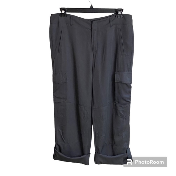 CASSIS / Gray Silk Blend Roll Up Cargo Pants Size 12 - Picture 3 of 12